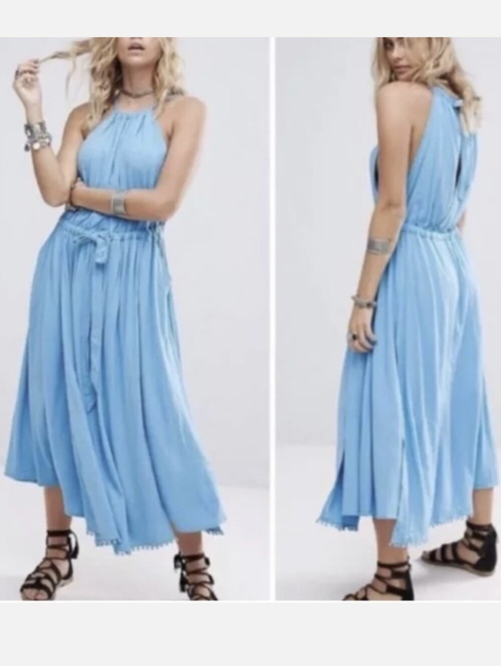 Free People Spring Love blue dress Sz S